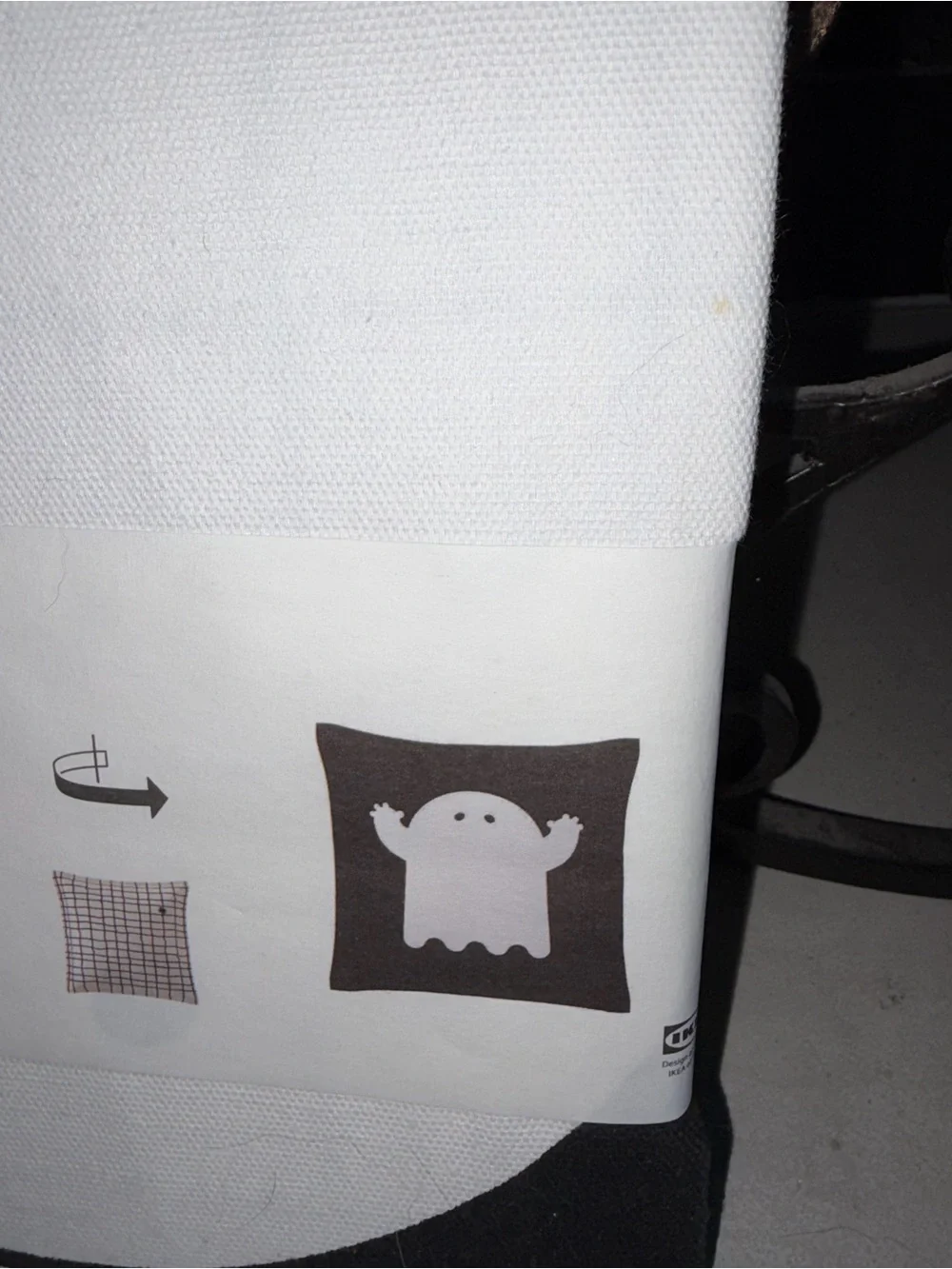 IKEA KUSTFYR Cushion cover, ghost pattern 20x20